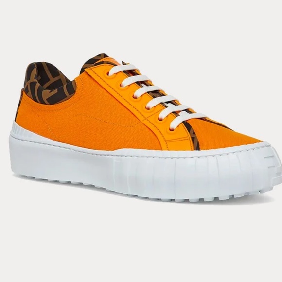 Fendi | Shoes | Fendi Orange Forever Fendi Trim Sneakers Size 69 
